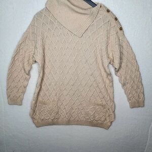 JEANNE PIERRE Cream Cowl Neck Sweater
